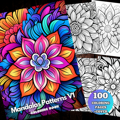 Digital Download . Mandalas Patterns Coloring Pages V1
