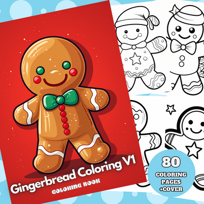 Digital Download . 80 Gingerbread Coloring Pages V1