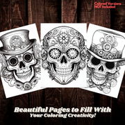 Steampunk Sugar Skull Coloring Pages V1