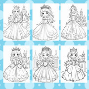 Digital Download . 100 Cute Princess Coloring Pages