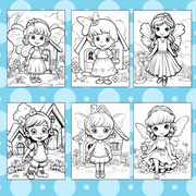 Digital Download . 120 Cute Fairy Coloring Pages