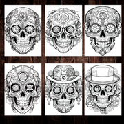 Steampunk Sugar Skull Coloring Pages V1