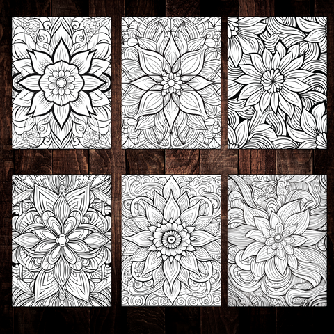 Digital Download . Mandalas Patterns Coloring Pages V1