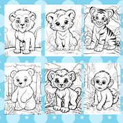 Digital Download . 150 Baby Wild Animals Coloring Pages