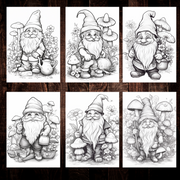 Digital Download . Cute Gnomes Coloring Pages