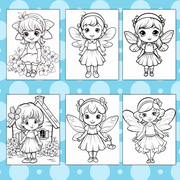 Digital Download . 120 Cute Fairy Coloring Pages