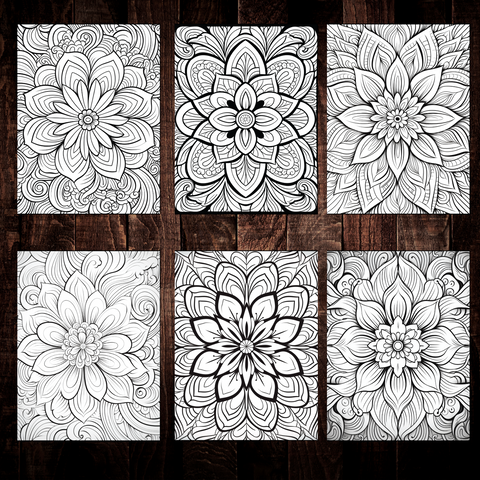 Digital Download . Mandalas Patterns Coloring Pages V1