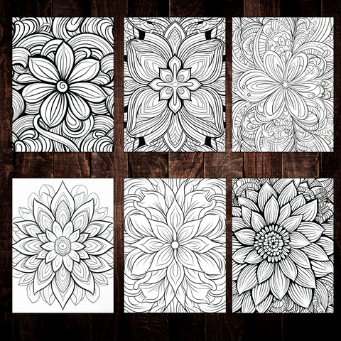 Digital Download . Mandalas Patterns Coloring Pages V1