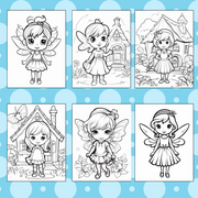 Digital Download . 120 Cute Fairy Coloring Pages