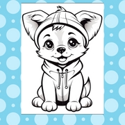 Digital Download . 100 Cute Puppys Coloring Pages