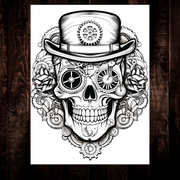 Steampunk Sugar Skull Coloring Pages V1