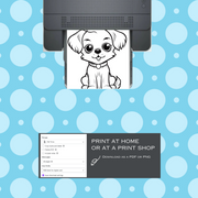 Digital Download . 100 Cute Puppys Coloring Pages