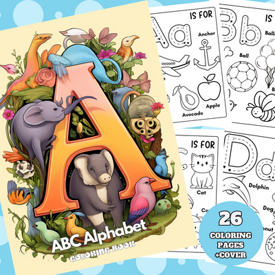 Digital Download . 26 ABC Alphabet Coloring Pages